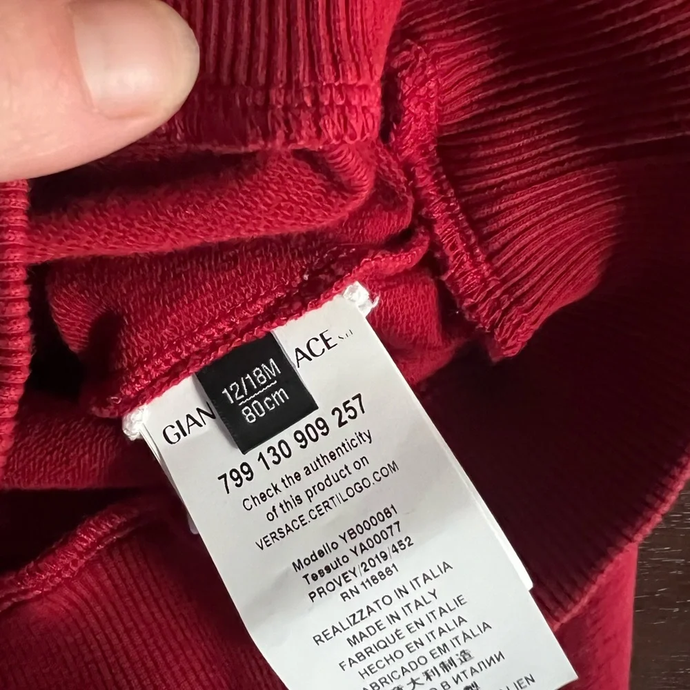 VERSACE LOGO COTTON SWEATSHIRT HOODIE 12-18 months - Picture 7 of 8